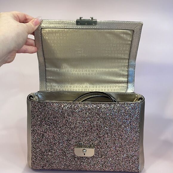 ✨HOST PICK ✨ Kate Spade Pink, Silver and Champagne Sparkly Top Handle Handbag… - Picture 11 of 16